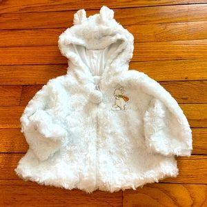 White baby easter jacket 6/9 Months baby bunny jacket fluffy